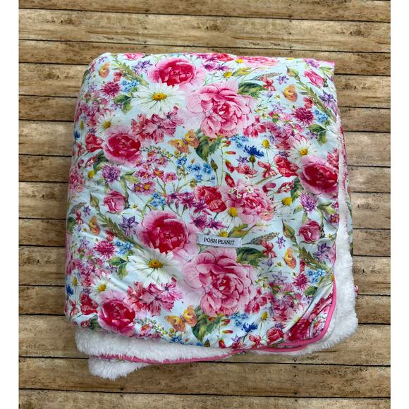 Posh Peanut Alice Floral Bamboo Luxe Plush Patoo Blanket 60x60"